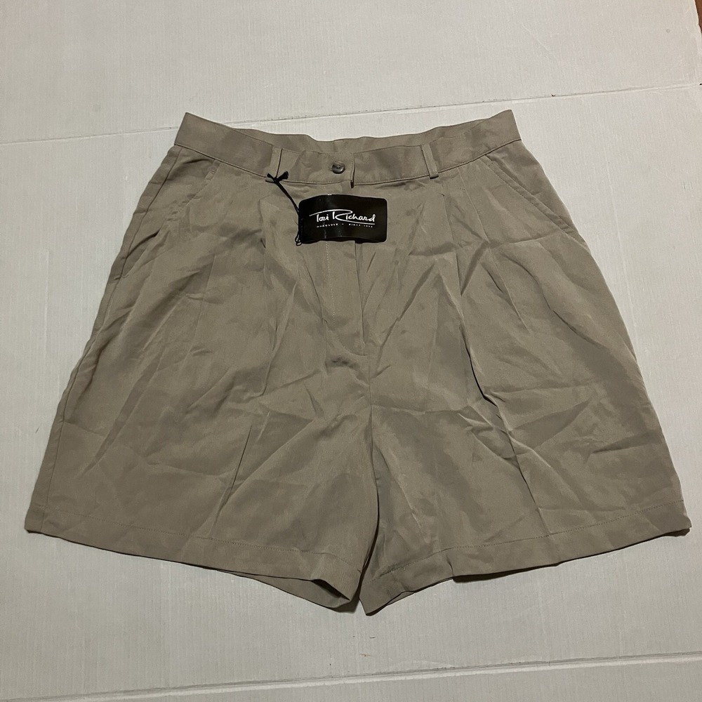 Tori Richard Honolulu Beige Pull On Tencel Shorts Womens Size 14 Outdoor Beach